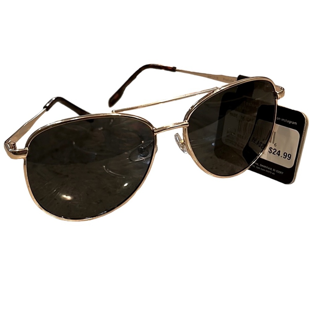 FOSTER GRANT PRELUDE AVIATOR GOLD WIRE FRAME SUNGLASSES UNISEX NEW WITH TAGS